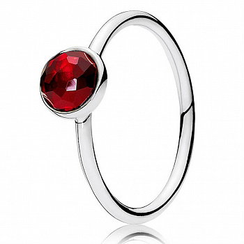 КОЛЬЦО PANDORA C СИНТЕТИЧЕСКИМ РУБИНОМ МЕСЯЦ ЯНВАРЬ №191012GR