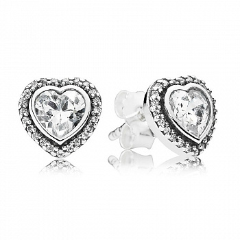 СЕРЬГИ-ПУCЕТЫ СВЕРКАЮЩАЯ ЛЮБОВЬ №290568CZ